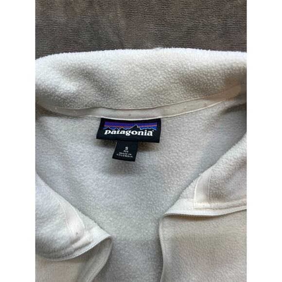 Patagonia Sweater Jacket Womens Small White Fleece 1/4 Zip Pullover Soft Fuzzy - Picture 4 of 6